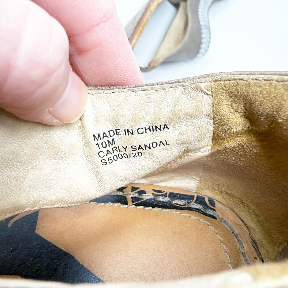 Lucchese Spirit Tan Leather Carly Gladiator Sandals Size 10 Thong Style Back Zip - Picture 7 of 8